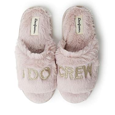 Imagem de Dearfoams Pantufa feminina Bridal I Do & I Do Crew para presente, I Do Crew Pale Mauve, Medium