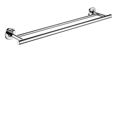 Imagem de Barra de toalha dupla de aço inoxidável montada na parede toalheiro preto escovado ouro acessórios para porta-toalha de banheiro ouro rosa, barra de toalha dupla A0