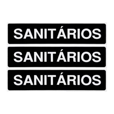 Imagem de Combo 3 Placas De Sinalização Sanitários 30x7 Acesso - A-402 F9e