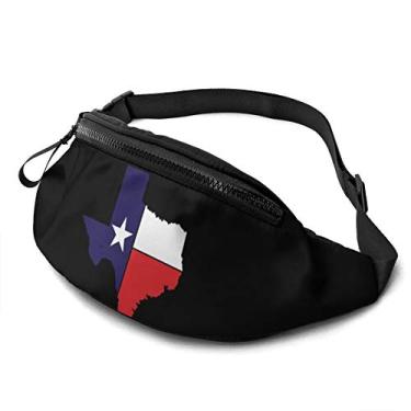 Imagem de Dujiea Poche, bolsa de cintura com bandeira do Texas com orifício de fone de ouvido bolsa de cinto ajustável bolso estiloso, bolsa de quadril para mulheres homens crianças ao ar livre casual viagem caminhada ciclismo, Preto/branco, One Size