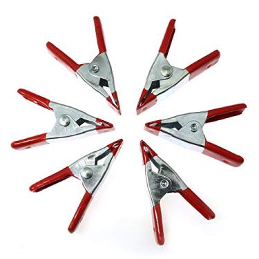 Imagem de RLECS 10 peças de braçadeira de mola de cor vermelha de aço inoxidável de 5 cm para clipe de crocodilo resistente mandíbula aberta de mola grampos de metal