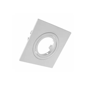 Imagem de Spot de Embutir Dicroica Quadrado Orientável MR16 Face Plana Branco