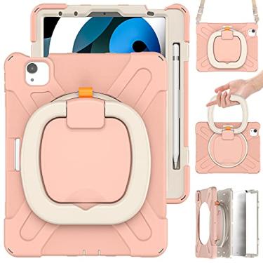 Imagem de MEEgoodo Capa para iPad Air 5ª geração 11 polegadas 2022 2020/iPad Pro M2 11 polegadas 4ª/3ª/2ª/1ª geração 2022 2021 2020 2018 com porta-lápis, suporte e alça para crianças, ouro rosa