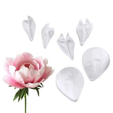 Imagem de Molde de silicone flor de peônia pétala floral molde de veio para todos os fins para folhas de flores de goma para decoração de bolos, chocolate, artesanato de açúcar, decoração de bolo, argila