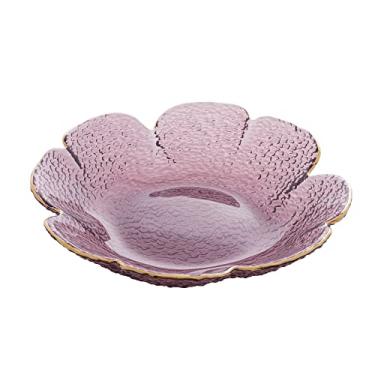 Imagem de BOWL FLOR WOLFF TAJ MARTELADO DE CRISTAL COM BORDA DOURADA 18,5x3,5CM ROSA