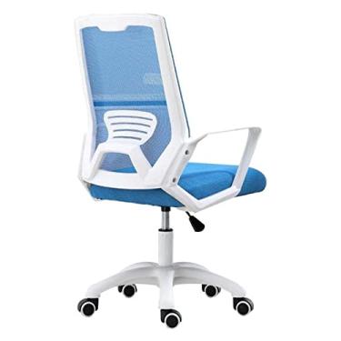 Imagem de cadeira de escritório Cadeira de computador Rede Cadeira giratória Cadeira executiva Mesa e cadeira de escritório com altura lombar ergonômica Cadeira de assento de jogo com rede (cor: azul) needed