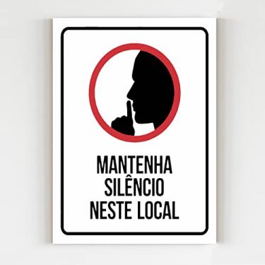 Imagem de Kit 3 Placas de sinalização mantenha o silêncio nesse local