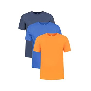 Imagem de Kit 3 Camisetas 100% Algodão (Laranja, Royal, Marinho, GG)