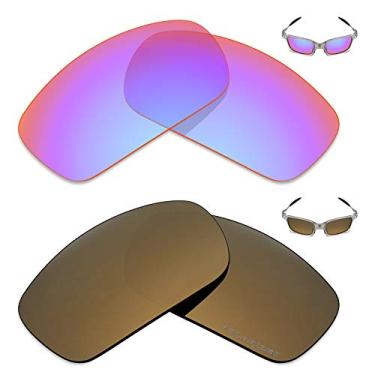 Imagem de Mryok+ 2 pares de lentes polarizadas de substituição para óculos de sol Oakley X Squared – Rosa cobalto/bronze dourado