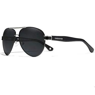 Imagem de Óculos de Sol Masculino Kingseven Estilo Piloto Classico Aviador Proteção Polarizados UV400 N7777 (C4)