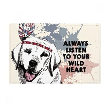 Imagem de DIYthinker Tapete antiderrapante para porta de banheiro com ilustração de aquarela para cachorro