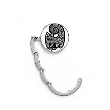 Imagem de Gancho de mesa preto branco padrão de peixe gato gancho de mesa extensão dobrável gancho decorativo