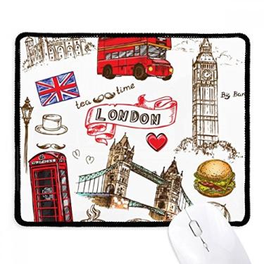 Imagem de Heart Tower Bus Car RU Hamburger Landmark Mousepad Tapete de borracha para jogos