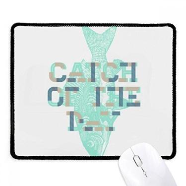 Imagem de Mousepad Catch Blue Fish com borda costurada Tapete de borracha para jogos