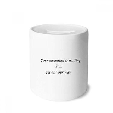 Imagem de DIYthinker Get On Your Way to Mountain Caixa de dinheiro de cerâmica porta-moedas presente de cofrinho