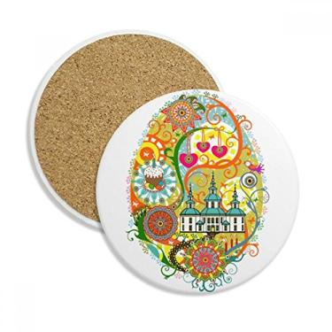 Imagem de Graffiti Street Culture Temple Cake Coaster Cup Caneca de mesa com proteção de pedra absorvente