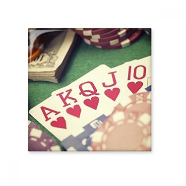 Imagem de Hearts Flush Poker Gambling Foto Azulejo de cerâmica brilhante Decalque de tijolos vitrificados