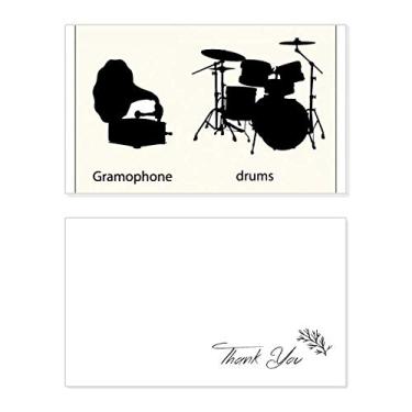 Imagem de Kit de bateria musical com estampa de energia, cartão de agradecimento, aniversário, agradecimento, casamento, agradecimento