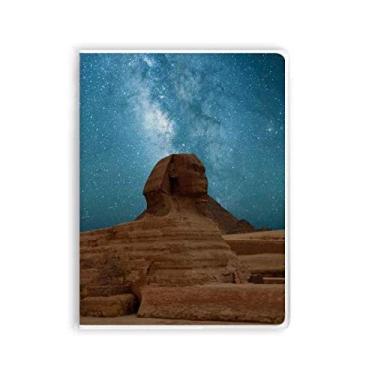 Imagem de Diário de capa macia com estampa de arte déco azul céu Terra Múmia Art Déco