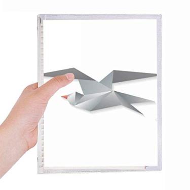 Imagem de Caderno geométrico abstrato com estampa de origami de corvo de folhas soltas diário recarregável artigos de papelaria