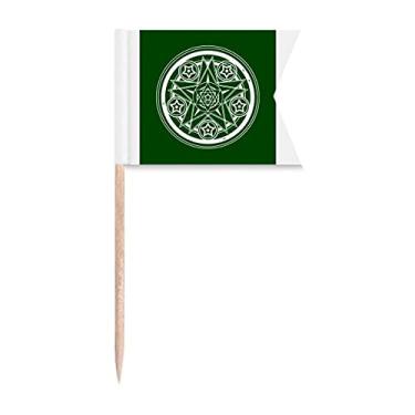 Imagem de Bandeiras de palito misterioso de sobreposição Star Array para placa de queijo para bolo de festa