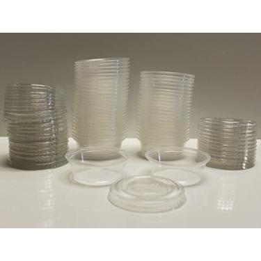 Imagem de (45ml, Package of 100 Cups With Lids) - Reditainer - Plastic Disposable Portion Cups - Jello Shot Cup - The Perfect Souffle Cup (45ml, Package of 100 Cups with Lids)