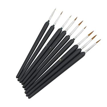 Imagem de Zwbfu Pincel,9pc Paint Brush Art Script Liner Paintbrush para Artista Acrílico Aquarelle Guache Aquarela Pintura a Óleo para Great Art Drawing Supplies