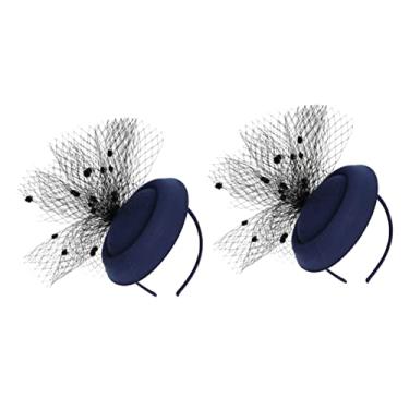 Imagem de FRCOLOR 2 Unidades chapéu de chá decoração de cabelo de chapéu festa do Chá tiara vestido formal chapéus para mulheres elegantes elegantes fascinadores de cabelo para mulheres Malha Boinas