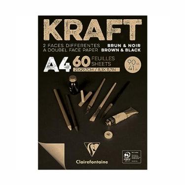 Imagem de CLAIREFONTAINE Bloco de Papel Kraft Brown & Black A4 90G/M³, Craft e Preto