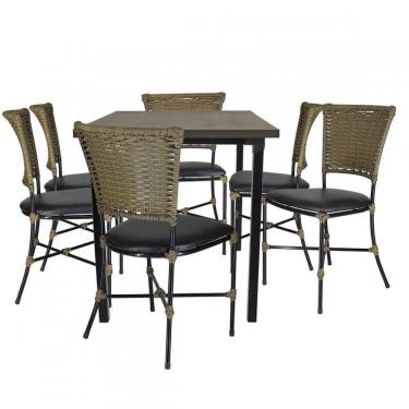 Imagem de Conjunto de Mesa e 6 Cadeiras Gramado para Área Externa e Interna
