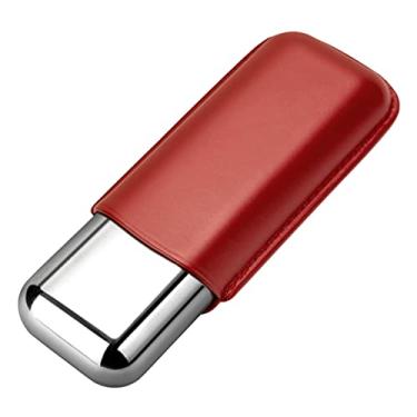 Imagem de Pequeno Estojo para charutos em aço inoxidável para umidificador de charutos bonito Estojo para charutos umidor portátil para 2 charutos Estojo pequeno para umidificador de charutos Feito à mão