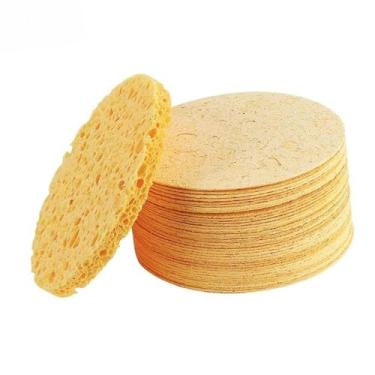 Imagem de Esponja esfoliante facial, almofadas de esponja de limpeza facial de celulose para homens e mulheres, 50 unidades