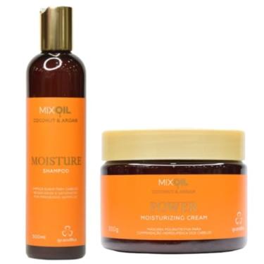 Imagem de Kit Grandha Pós-Praia e Piscina Mix Oil Coconut Argan Reparação dos Cabelos Ressecados (Moisture Shampoo + Power Moisturizing Cream)