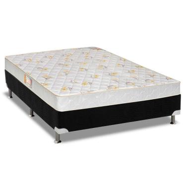 Imagem de  Cama Box Casal: Colchão Espuma Castor D28 Sleep Max + Base CRC Suede Black(138x188)