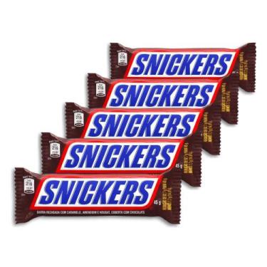 Imagem de Chocolate Snickers Individual Kit 5 Unidades De 45G - Mars
