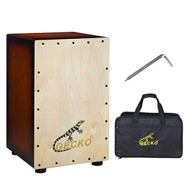Imagem de GECKO Cajon BOX Caixa de Percussão de Tambor de Madeira, com Cordas de Guitarra Internas Ajustáveis, 2 ANOS DE GARANTIA