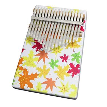 Imagem de Piano de polegar infantil para amantes de música, 17 teclas Kalimba portátil Mbira Sanza Piano de madeira de pinheiro, teclado de percussão de dedo marimba, (18 cm x 13 cm) pintura colorida - A