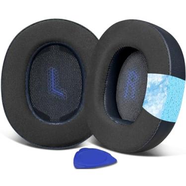 Imagem de SOULWIT Substituição de Almofadas com Gel Refrescante para JBL E55BT (E55 BT) Fones de Ouvido Sem Fio Over-Ear, Almofadas Auriculares com Espuma de Isolamento de Ruído - Azul Marinho