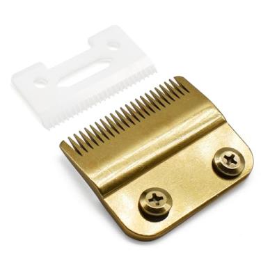 Imagem de Conjunto de lâminas de substituição profissional de 2 furos Stagger Tooth #2161, compatível com Wahl 5 Star Series Cordless Magic Clip Hair Clipper (dourado)