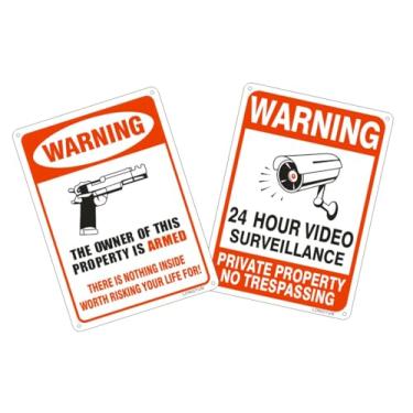 Imagem de Sinais de vigilância por vídeo, sinais de aviso, sinais de vigilância por vídeo, sinais de aviso externos sem entrada não autorizada, sinais de aviso