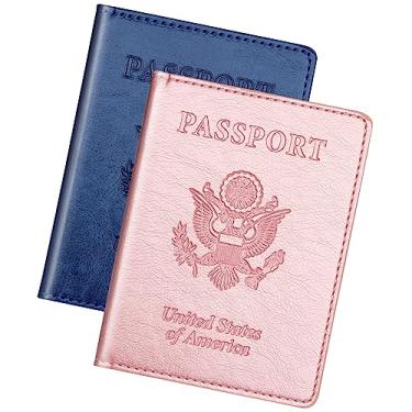 Imagem de Herain Suporte de passaporte, capa de passaporte, carteira de passaporte, para homens e mulheres, capa de passaporte, protetor de livro de passaporte, combo de porta-cartão de passaporte e vacina
