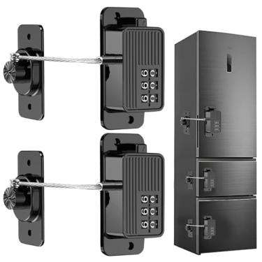 Imagem de WILNIRY 2 peças de fechadura de porta de geladeira e freezer com senha, fechadura à prova de crianças para geladeira de cozinha, armários e gavetas, armários, janelas, portas - sem necessidade de