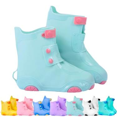 Imagem de Capas para sapatos de chuva | Capas de sapato impermeáveis para meninos e meninas | Sapatos de galochas reutilizáveis (rosa turquesa, GG)
