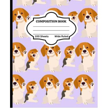 Imagem de Caderno de cachorro acenando composição do cachorro: caderno beagle roxo/lavanda