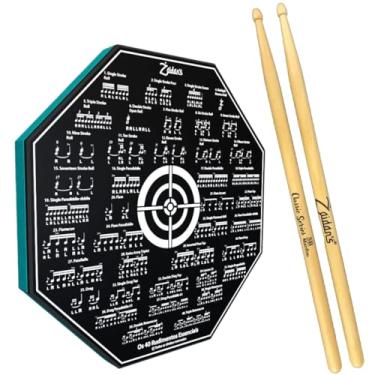 Imagem de Kit Pad Estudo Bateria Praticável 8 Polegadas Ou 20cm Rudimentos Essenciais + Par de Baquetas Classic Series Zaidan's By Spanking (5B)