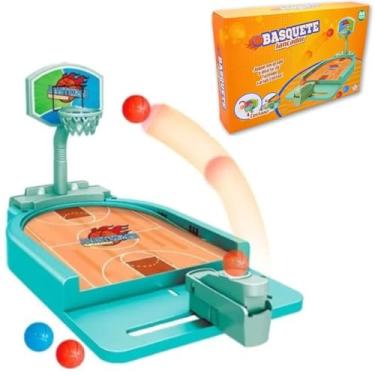 Imagem de Jogo Mini Basquete Com Lançador DE BOLINHAS QUADRA BASKETBALL Diversão Brinquedo Infantil TABULEIRO MESA JOGAR PONTARIA INTERATIVO DESPERTE A IMAGINAÇÃO 27CM