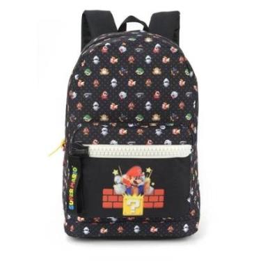 Imagem de Mochila Infantil Luxcel Super Mario Preta - MS46405-Unissex