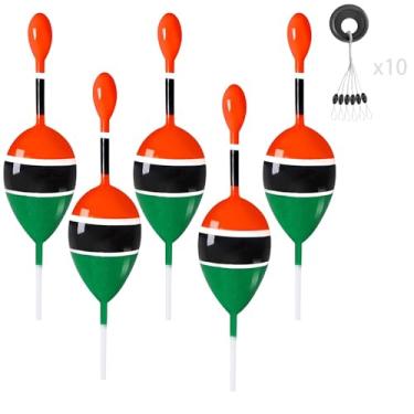 Imagem de YOTO Boias deslizantes para pesca, kit de boias de pesca de madeira balsa com boias de balanço, rolha deslizante para peixe tipo peixe peixe peixe truta