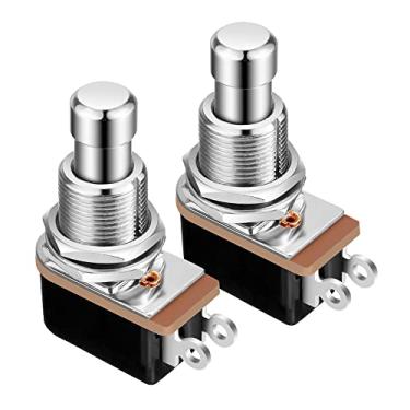 Imagem de Gebildet 2pcs Momentary Soft Touch Foot Switch Normalmente Aberto SPST 2 PIN Stomp Box Push Button Footswitch para Pedal de Efeito de Guitarra