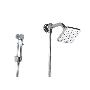 Imagem de Ducha Chuveiro Flatt ABS Quadrado 10 cm c/Ducha Manual